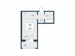 Продается 1-комнатная квартира ЖК Цветной бульвар, дом 4 сек 1, 28.6  м&sup2;, 4700000 рублей