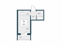 Продается 1-комнатная квартира ЖК Цветной бульвар, дом 4 сек 2, 28.6  м&sup2;, 4600000 рублей