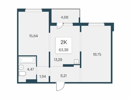 Продается 2-комнатная квартира ЖК Эко-квартал на Кедровой, дом 6, 63.38  м&sup2;, 6880000 рублей