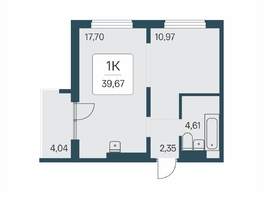 Продается 1-комнатная квартира ЖК Эко-квартал на Кедровой, дом 7, 39.67  м&sup2;, 5300000 рублей
