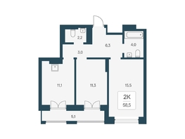 Продается 2-комнатная квартира ЖК Расцветай на Кропоткина, дом 1, 58.5  м&sup2;, 10500000 рублей