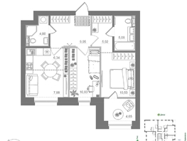 Продается 2-комнатная квартира ЖК Спектр, дом 10, 63.49  м&sup2;, 11240000 рублей