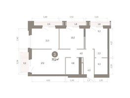 Продается 3-комнатная квартира ЖК Город на озере, 77.13  м&sup2;, 16590000 рублей