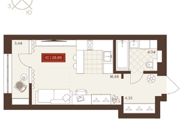 Продается Студия ЖК Невский, 28.67  м&sup2;, 4740000 рублей