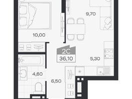 Продается 2-комнатная квартира ЖК Ясный берег, дом 32, 36.1  м&sup2;, 7370000 рублей