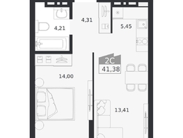 Продается 2-комнатная квартира ЖК Ясный берег, дом 20, 41.38  м&sup2;, 7997000 рублей
