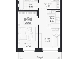 Продается 2-комнатная квартира ЖК Базилик, дом 3, 39.61  м&sup2;, 6860000 рублей