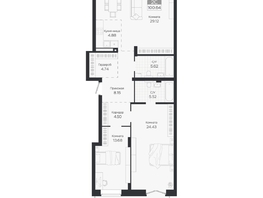 Продается 3-комнатная квартира ЖК Базилик, дом 3, 100.64  м&sup2;, 15642000 рублей