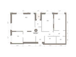Продается 3-комнатная квартира ЖК Город на озере, 112.93  м&sup2;, 18950000 рублей