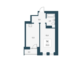 Продается 1-комнатная квартира ЖК Расцветай на Кропоткина, дом 1, 39.8  м&sup2;, 8500000 рублей