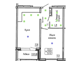 Продается 1-комнатная квартира ЖК Самоцветы, Бирюза дом 3, 41.6  м&sup2;, 6742990 рублей