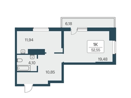 Продается 1-комнатная квартира ЖК Расцветай на Зорге, дом 3, 53.9  м&sup2;, 4845000 рублей