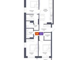 Продается 3-комнатная квартира ЖК Звезда, дом 2, 82.02  м&sup2;, 14025420 рублей