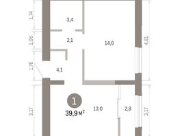 Продается 1-комнатная квартира ЖК Европейский берег, дом 46, 39.92  м&sup2;, 8440000 рублей