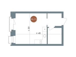 Продается Студия  19/56 Кварталы Телецентра, 2, 26.7  м&sup2;, 5690000 рублей