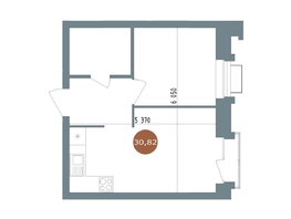 Продается 1-комнатная квартира  19/56 Кварталы Телецентра, 2, 30.8  м&sup2;, 6890000 рублей
