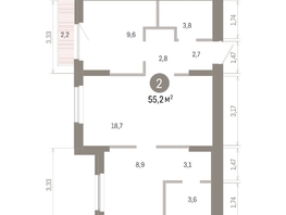 Продается 2-комнатная квартира ЖК Пшеница, 6.1, 55.16  м&sup2;, 7530000 рублей