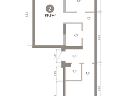 Продается 2-комнатная квартира ЖК Европейский берег, дом 46, 65.48  м&sup2;, 10910000 рублей
