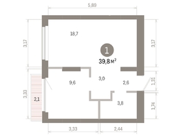 Продается 1-комнатная квартира ЖК Лебедевский квартал, д 1, 39.8  м&sup2;, 6750000 рублей