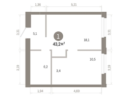 Продается 1-комнатная квартира ЖК Город на озере, 43.19  м&sup2;, 10960000 рублей