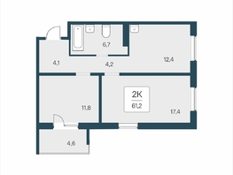 Продается 2-комнатная квартира ЖК Цветной бульвар, дом 4 сек 2, 61.2  м&sup2;, 8630000 рублей
