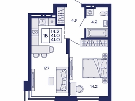 Продается 1-комнатная квартира ЖК Сила леса, корп 1, 41  м&sup2;, 6400000 рублей
