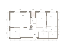 Продается 3-комнатная квартира ЖК Город на озере, 112.93  м&sup2;, 19550000 рублей