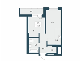 Продается 2-комнатная квартира ЖК Расцветай на Учительской, 47.2  м&sup2;, 7300000 рублей