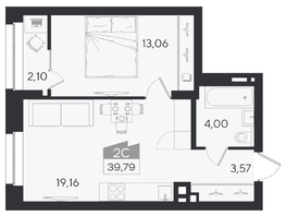 Продается 2-комнатная квартира ЖК Ясный берег, дом 10, бс 6-7, 41.89  м&sup2;, 7853000 рублей