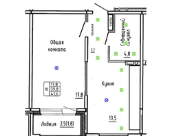 Продается 1-комнатная квартира ЖК Самоцветы, Бирюза дом 3, 41.6  м&sup2;, 6980000 рублей