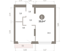 Продается 1-комнатная квартира ЖК Лебедевский квартал, д 1, 39.6  м&sup2;, 7450000 рублей