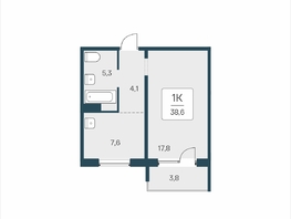 Продается 1-комнатная квартира ЖК Цветной бульвар, дом 4 сек 2, 38.6  м&sup2;, 5050000 рублей