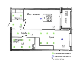 Продается 1-комнатная квартира ЖК Самоцветы, Бирюза дом 3, 53.8  м&sup2;, 6800000 рублей