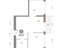 Продается 2-комнатная квартира  Квартал Молодость, дом 1, 51.08  м&sup2;, 8430000 рублей