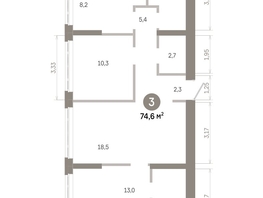 Продается 3-комнатная квартира  Квартал Молодость, дом 1, 74.58  м&sup2;, 12930000 рублей