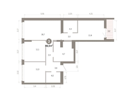 Продается 3-комнатная квартира  Квартал Молодость, дом 1, 86.5  м&sup2;, 13520000 рублей