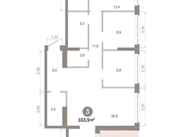 Продается 3-комнатная квартира  Квартал Молодость, дом 1, 103.86  м&sup2;, 15920000 рублей
