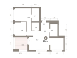 Продается 2-комнатная квартира  Квартал Молодость, дом 1, 85.59  м&sup2;, 13540000 рублей