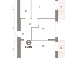 Продается 2-комнатная квартира  Квартал Молодость, дом 1, 64.97  м&sup2;, 10100000 рублей
