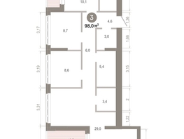 Продается 3-комнатная квартира  Квартал Молодость, дом 1, 97.95  м&sup2;, 15110000 рублей