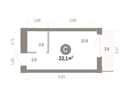 Продается Студия  Квартал Молодость, дом 1, 22.14  м&sup2;, 4190000 рублей