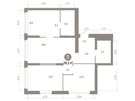 Продается 3-комнатная квартира  Квартал Молодость, дом 1, 76.12  м&sup2;, 12540000 рублей