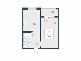 Продается 1-комнатная квартира ЖК Цветной бульвар, дом 4 сек 2, 42.9  м&sup2;, 5850000 рублей