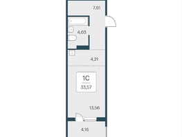 Продается Студия ЖК Эко-квартал на Кедровой, дом 4, 33.3  м&sup2;, 4621000 рублей