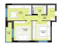 Продается 2-комнатная квартира ЖК Тайгинский парк, дом 5, 54.6  м&sup2;, 8000000 рублей