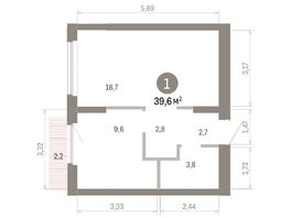 Продается 1-комнатная квартира ЖК Пшеница, 6.1, 39.64  м&sup2;, 6700000 рублей