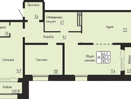 Продается 3-комнатная квартира ЖК Гренландия, Лес дом №6, 85.7  м&sup2;, 9700000 рублей