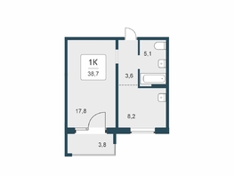 Продается 1-комнатная квартира ЖК Цветной бульвар, дом 4 сек 1, 38.7  м&sup2;, 5100000 рублей