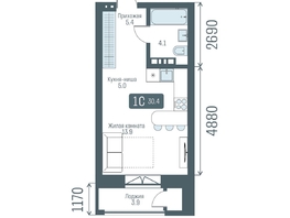 Продается 1-комнатная квартира  Кварталы Немировича, 2 очередь, 30.4  м&sup2;, 5740000 рублей