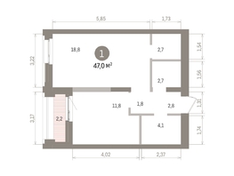 Продается 1-комнатная квартира ЖК Европейский берег, дом 32, 46.95  м&sup2;, 10230000 рублей